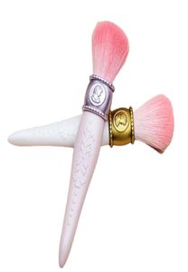 les merveilleuses laduree cheekpowderfoundationブラシカメオ磁器デザインビューティーメイクブレンダーブラシツール6954827