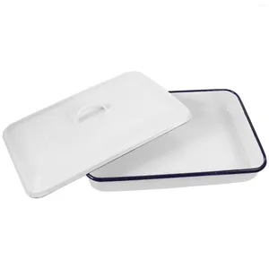 Dinnerware Sets Non Stick Baking Pans Pizza Enamel Multifunctional Oven Tray White Wear-resistant