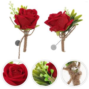 Decorative Flowers Wrist Flower Boutonniere Prop Decoration Wedding Decorations Groom Suit Party Men's Accessories