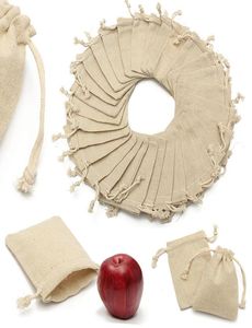 50st små linneväskor påse jute säck presentväskor dragkastväska smycken julklapppåse för hemfest förvaring 10cmx8cm9805645