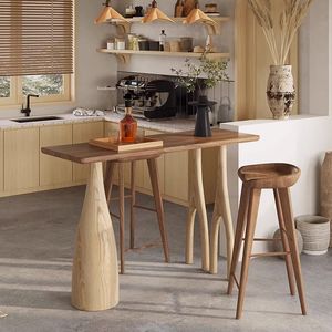 American Retro Kitchen Furniture Designer Solid Wood Bar Tables Home High Bar Table Balcony Living Room Porch Table Dining Table