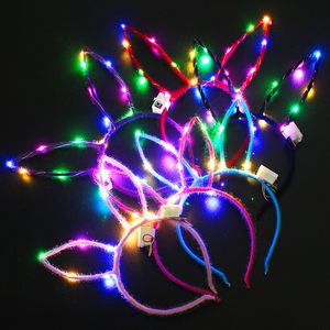 Sparkling Rabbit Ear Hair Card 10CM+10 Light Headwear Toy Party Props Wholesale