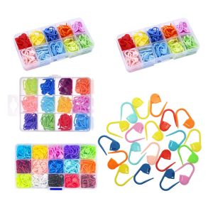150/180/box Mix Color Stitch Markers Plastic Resin Safety Pins Small Clip Locking Crochet Latch Knitting Needle Hook Sewing Tool
