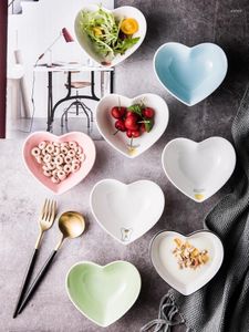 Miski Kreatywna miłość w kształcie serca miska nordycka para osobowości sałatka owocowa płyta obiadowa el restauracja nowoczesna