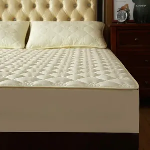 Bedding Sets Crown Pattern Fitted Sheet Style Cover For Mattress Solid Color Protector Cotton Quilted Thick Soft Pad Bed