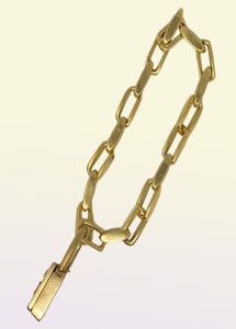 2021 brass lock necklace female small exaggerated hip hop punk style necklace temperament female chain small lock bracelet1810813