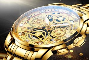 Nektom Men Watches Luxury Top Brand Gold Watchステンレススチールビッグオスウィストウォッチイエロークォーツスポーツウォッチマン2103109476089