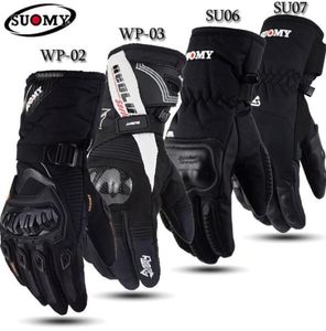 SUOME MOTORCYCLE GIOVES UOMINI 100 guanti invernali avvolgibili impermeabili touch screen gant moto guantes guanti da equitazione moto2191809363