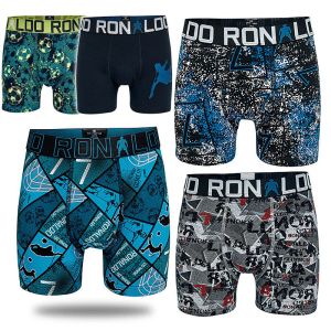 Штаны 6pieces portugal Football Star Boys Boys Boxers Boxers Denmark Brand Kids Trunk Child Conties Хлопковые брюки подростковое нижнее белье ткань