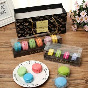 Present Wrap 2024 Bakery Packing Tools Dessert Macarons Pakor Packaging Boxes PVC Plastic Covering Macaron Box Party Favors Gifts Containers