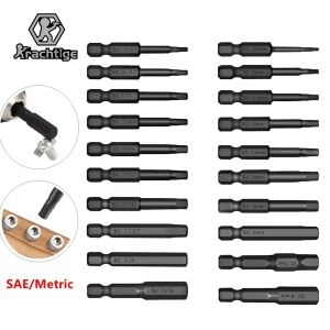 10Pcs/20Pcs 1/4" Diameter Quick Release Shank Magnetic Screwdriver Bit Set SAE/Metric Hex Head Allen Wrench Drill Bit Set