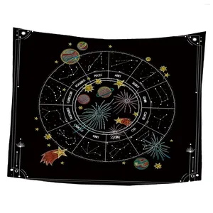 Tapisseries estetik Böhmen 12 Constellation Tapestry Wall Backdrop Pography Props Decoration Star Filt för lägenhet bröllop sovsal