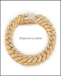 Link Chain Bracelets Jewelry Luxury Bling Rhinestone Fashion Men Women Gold Sier Plated Hip Hop Braclets Drop Delivery 2021 Weyki9128162