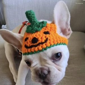 Dog Apparel Pet Halloween Party Pumpkin Hat Lovely Costume Fashion Knit Adjustable Neckstrap Po Headwear For