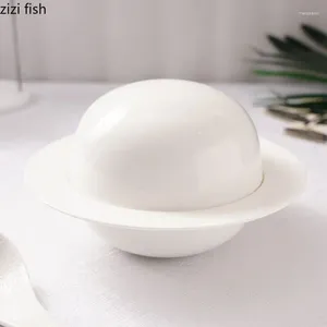 Ciotole ciotola in ceramica con coperchio creativo pianeta a forma di zuppa spessa dessert snack snack ristorante ristorante stoviglie