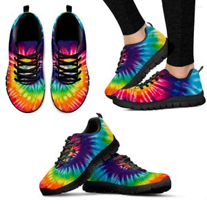 Casual Shoes InstantArts Tie Dye Sneakers för kvinnor Abstrakt konsttryck Bekväm snörning Fitness Walking Zapatos Mujer