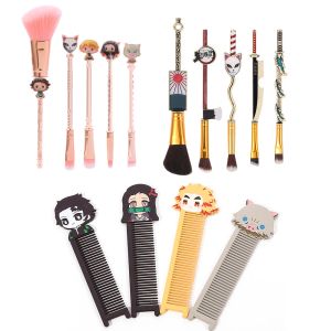 Shadow Demon Slayer Kimetsu No Yaiba Makeup Brushes Set With Comb Cosmeitcs Tool Women Powder Sises