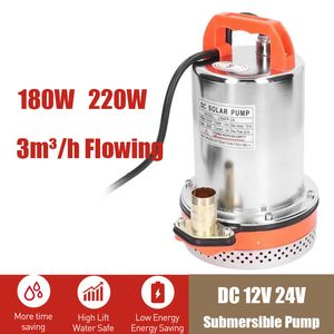 180W 220W DC Submersible Pump Hushållens jordbruk 12V/24V Batteripump Hög lyft 10m brunnsvattenpump