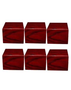 Titta på lådor Fall 6 Pack Wood Box Luxury Wristwatch Collection Premium Wood Wine Red Color Home Travel Showcase5680411