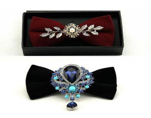 Beste Krawatte für Männer Abend Party Hochzeitsfliege Krawatte Diamond Schmetterling Wolle Bowknot Casual Bowties Stage Boxed Gift7882505