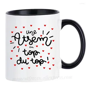 Mugs French Teacher Cups Coffee School Atsem Gifts Geek Nerd Students Ceramic Tableware Tea Teaware Coffeeware Drinkware