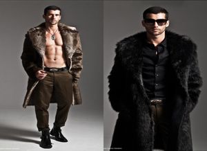 Whole Men Fur Coat Winter Faux Fur Wear On Both Sides Coat Men Punk Parka Jackets Full Length Leather Overcoats Long Fur Coat5916607