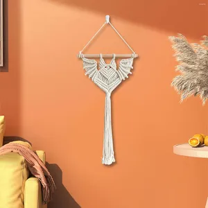 Arazzi Macrame Wall Hanging Tapestry Bat Forma Gift Housewarming Rewarding Elegante Halloween Art Decor per casa Dorma di appartamenti