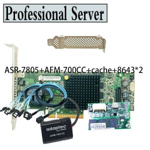 Cards Adaptec ASR7805 1G 6GB/s PCIe Controller Card 1GB + BBU+ 2*SFF8643 SATA cables