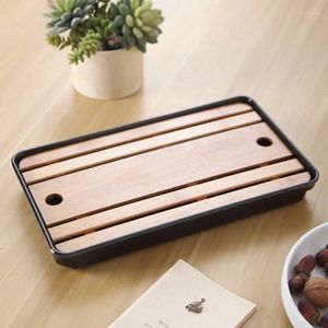 TEA TRAYS 1300 ml Bambu Tray-Japanese Imitation Ceramics Set-Drainage Water Storage Tray -ROOM BOARD-CHINESE TOOLS