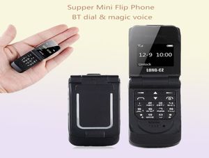 Original Longcz J9 066Quot kleinste Handys Mini Flip Mobiltelefon Wireless Bluetooth Dialer FM Magic Voice Hands Earp1584825