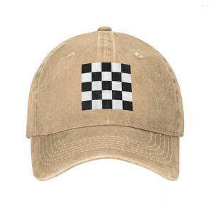 Ball Caps 2 Tone White Black Checkerboard Ska Retro Mod Roundel Cowboy Hat Party Hats Cosplay Beach Outing Men'S Women'S