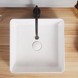 Bathroom Washbasin Ceramic Basin Nordic White Square Mini Hand Wash Countertop Sink Hotel Sample Vessel Art Basin With Faucet