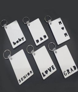 Сублимация ключа Love Grad Dad Mom Senior Key Chain Creative Diy Джут Blank Mdf Keyrings 20pcs4719935