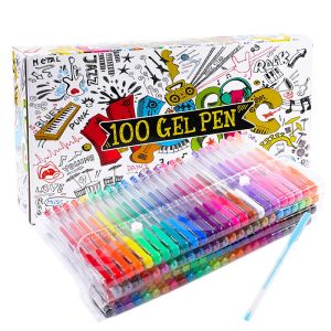 Pens 100 Colors Gel Pens Highlighters Ballpoint Pen For Drawing Set Marker Pen Stationery For School Office Art Supplies 040301