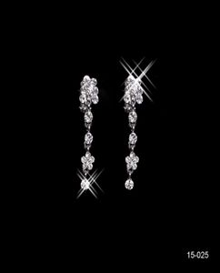 15025 Holy Rhinestone Crystal Four Leaf Clover Earring Halsband Set Bridal Party Lobster Clasp Billiga juveluppsättningar för Prom Evening3744861