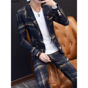 Small Slim Fashion Piece Set Style Mens Suit Student Coat