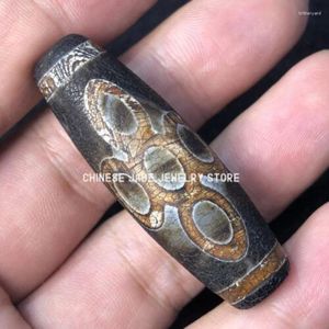 Anhänger Halsketten antike magische alte tibetische Achat Shandian 5 Augen Amulett DZI Perle P1
