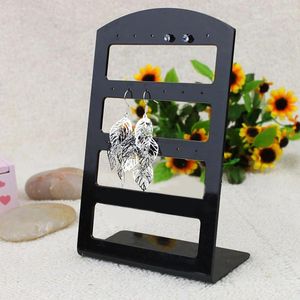 Hooks Portable 48 Holes Ear Stud Jewelry Organizer Stand Black Clear Acrylic Earring Holder Fashion Earrings Display Rack