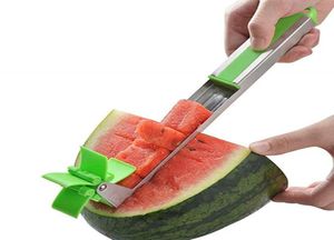 10pcllot wiatrak Watermelon Slicer Slicker szczypc szczypiec Cirer Fruit Melon Stal nierdzewna narzędzia do wodę wodą odświeżające arbuz Cub7863034