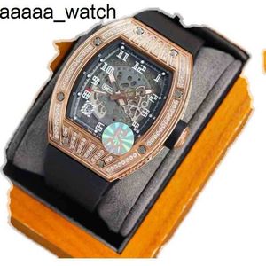 Richardmill Watch Wristwatch Luxury Designer Men's and Women's Fully Automatic Mechanical Personalized Fashion Hollowed Out Diamond Inla