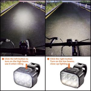 Cykel fram bakre LED -lampan set USB -laddningscykling strålkastare bakljus ljus 6/24 lampa pärla vattentät aluminiumlegering cykellampa