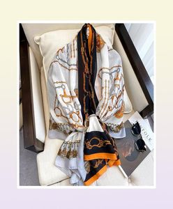 Scarves Cotton Scarf For Women Winter Warm Viscose Orange Polka Dot Print Designer Fashion Pashmina Shawls Scarfs2514738