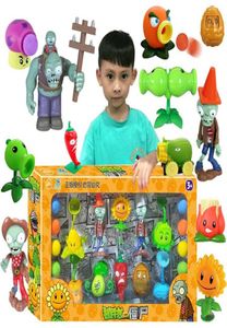 Büyük gerçek bitkiler vs zombi oyuncaklar 2 tam set erkek seti yumuşak silikon anime figürü çocuklar039s bebekler çocuk doğum günü oyuncak hediyesi3281705