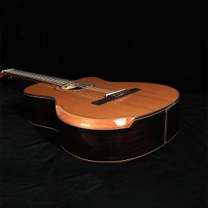 Kablolar 39 inç Katı Kırmızı Sedir Klasik Klasik Elektro Gitar 6 String Yüksek Parlak Doğal Klasör Klasik Guitar 19 -Fret Art tabancası Kemik Somun