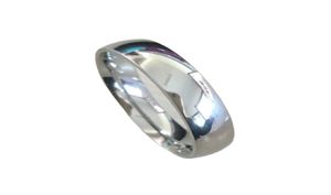 Klasyczny mężczyzna prawdziwy biały złoty kolor 6 mm tytanowy stal kobiety mężczyźni ślub srebrny pierścień najwyższej jakości nie zanikaj miłośnicy biżuterii ślubnej 8449461