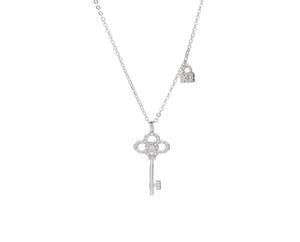 S925 Sterling Silver Key Pendant Halsband Högkvalitativ Högkvalitativ Sterling Silver Nacke Ladies Fashion Simple ClaVicle Chain Chain Necklace Jewelry Gift 6XL1041256Q2415360