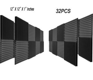 32 PCSアコースティックフォームパネルノイズ低下断熱材の吸収スタジオ7903643