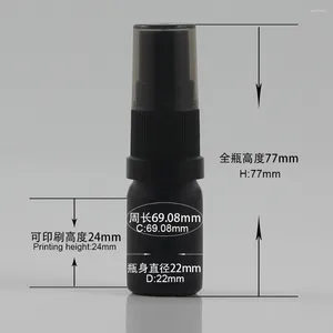 Förvaringsflaskor grossistglas reser påfyllbar parfymflaska med svart plastatomisersprut 5 ml mini kosmetisk behållarpump