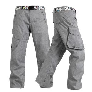 Pants Men's Windproof Denim Snow Pants, Windproof Outdoor Sports, Skiing Trousers, Snow Pants, Specialty Snowboarding Clothing, 10K