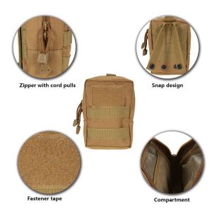 MOLLE TOUCH Askeri Taktik Bel Çantası EDC MOLLE ARACI ARACI ZIPPER PACK TELEFON KASASI AIRSOFT Dayanıklı Kemer Çantası Av Çantası